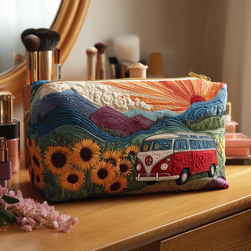 Nature Dream Ride Quilted Makeup Bag 1