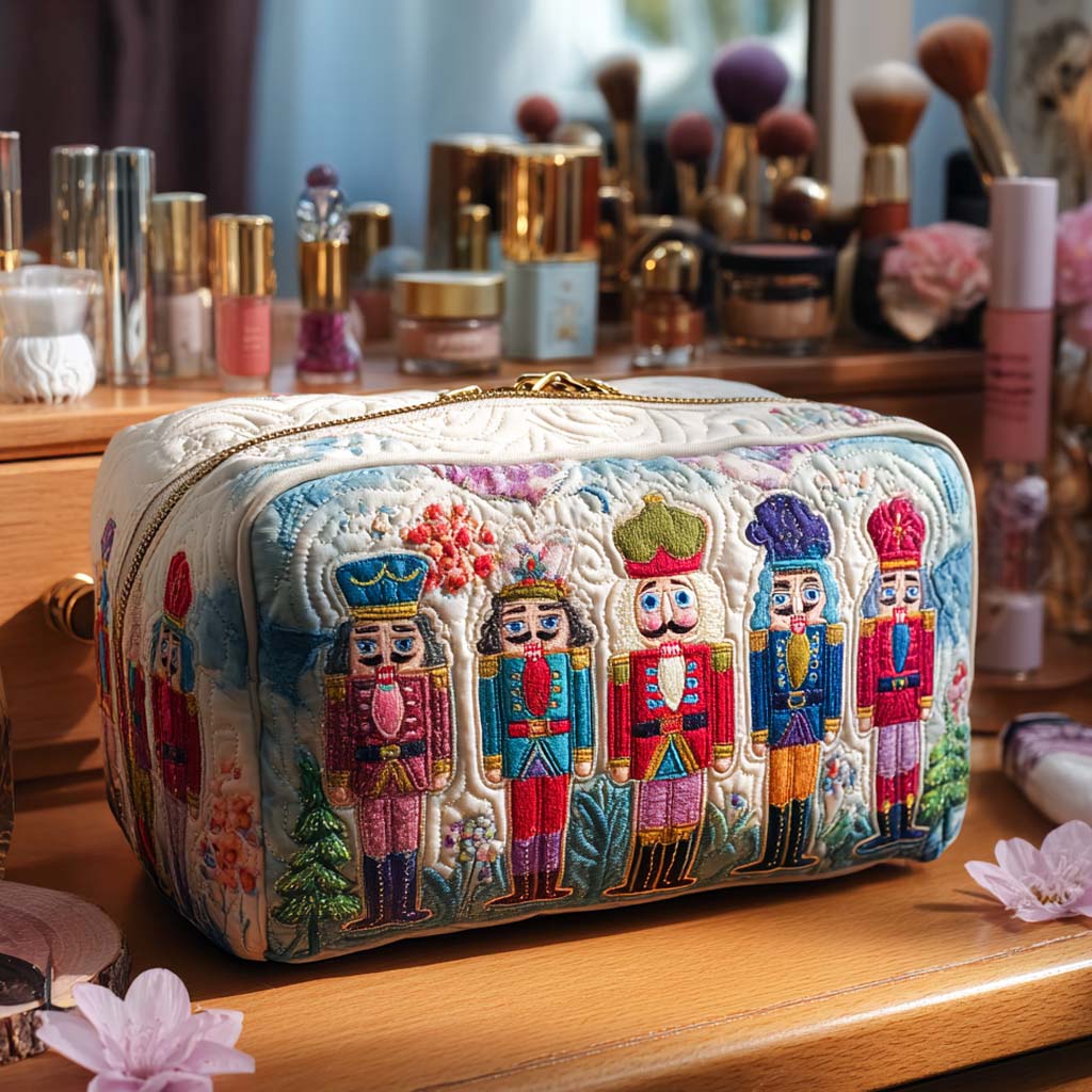 Nutcracker Treasure Quilted Makeup Bag 1