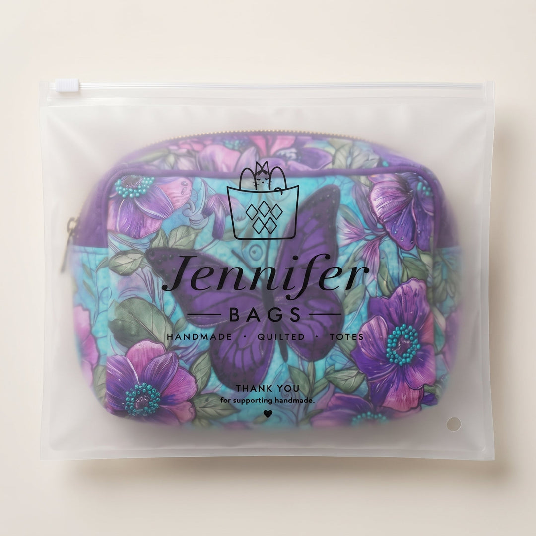 Butterfly Bloom Quilted Makeup Bag 7