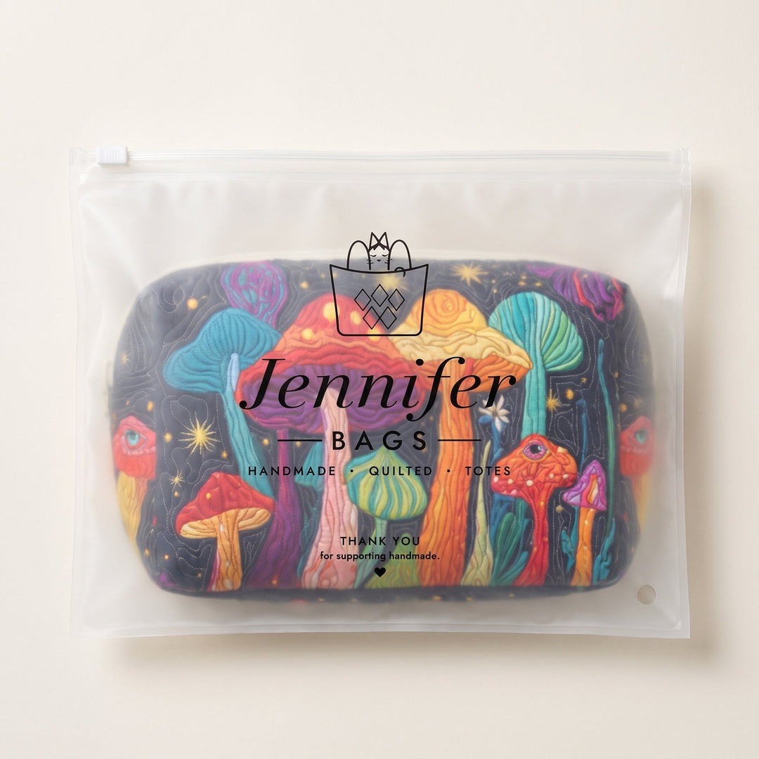 Groovy Shroom Quilted Makeup Bag 7