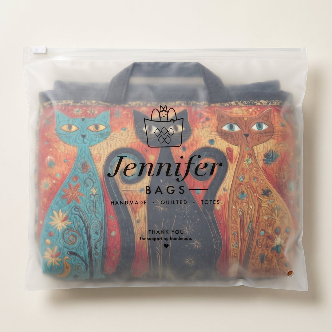 Enchanted Cats Trio Quilted Duffle Bag 7