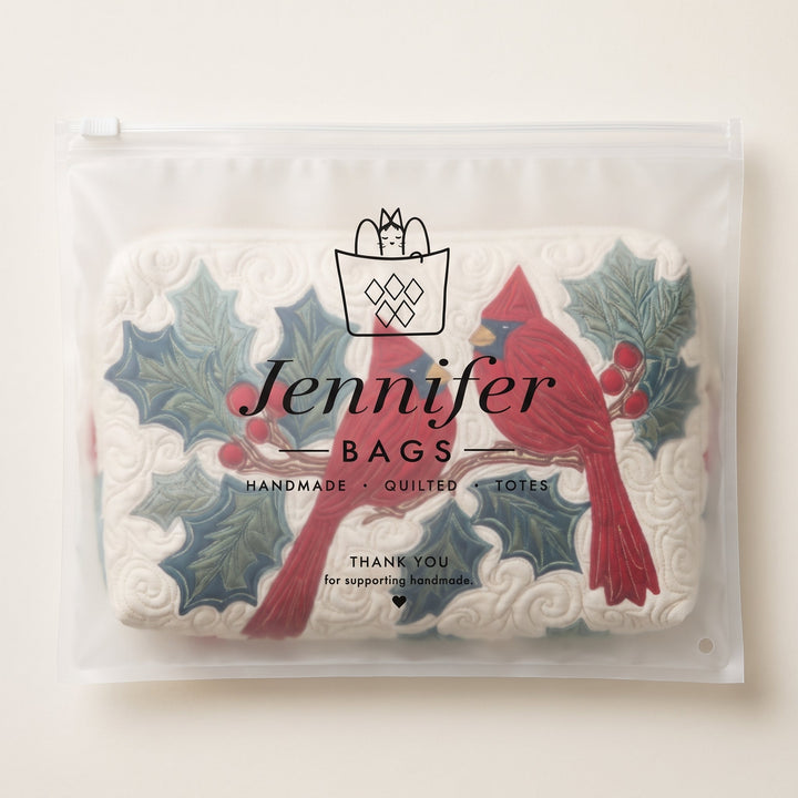 Red Feather Quilted Makeup Bag 7