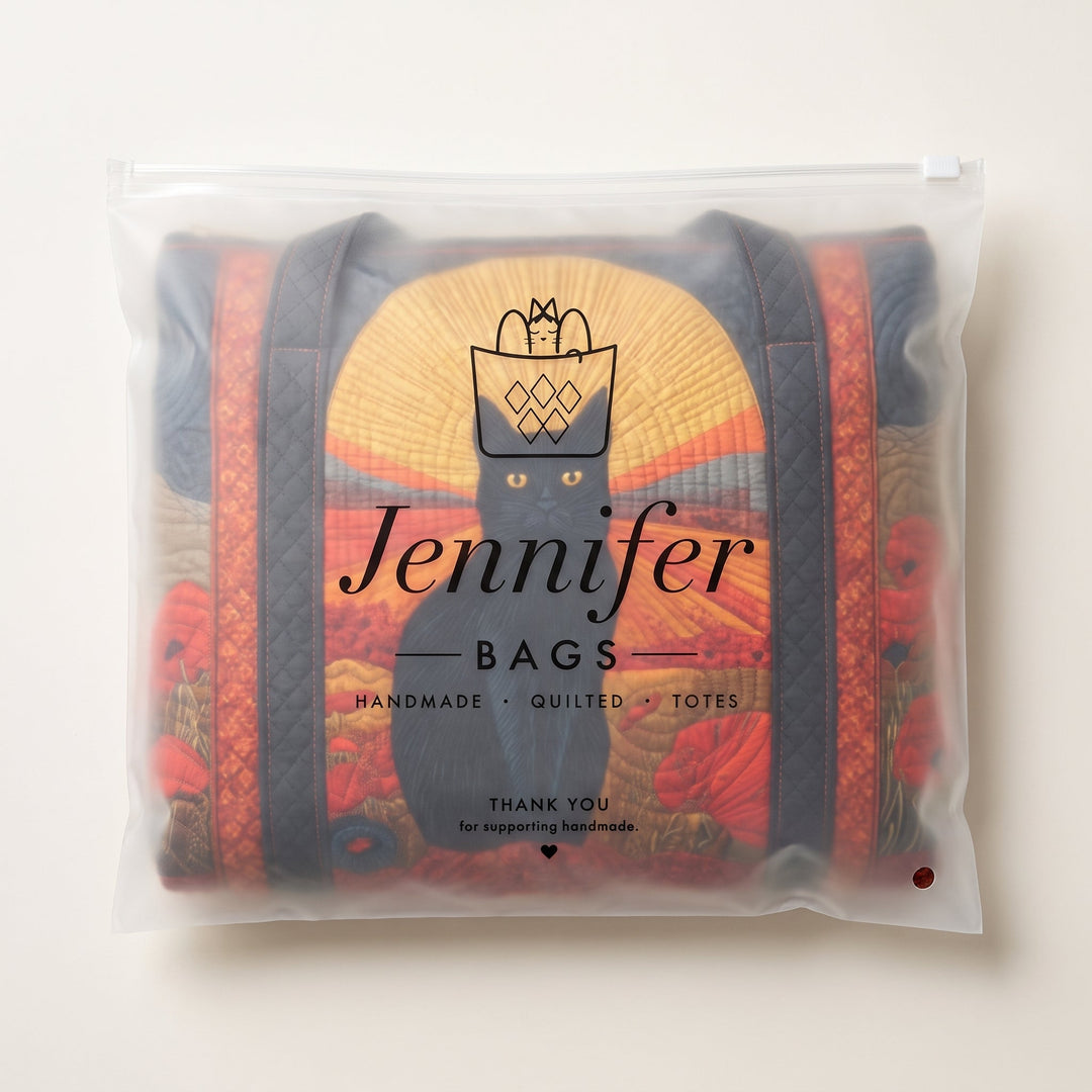 Sunset Cat Quilted Duffle Bag 7