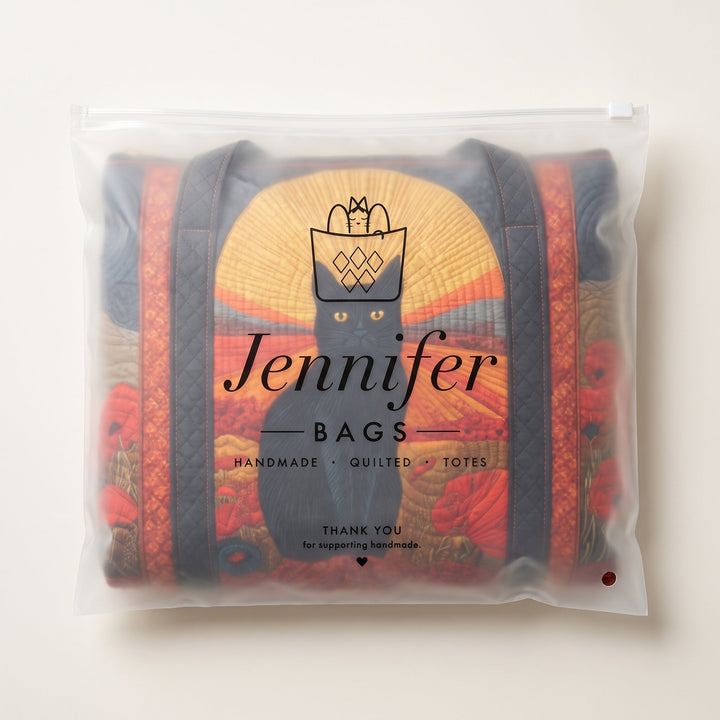 Sunset Cat Quilted Duffle Bag 7