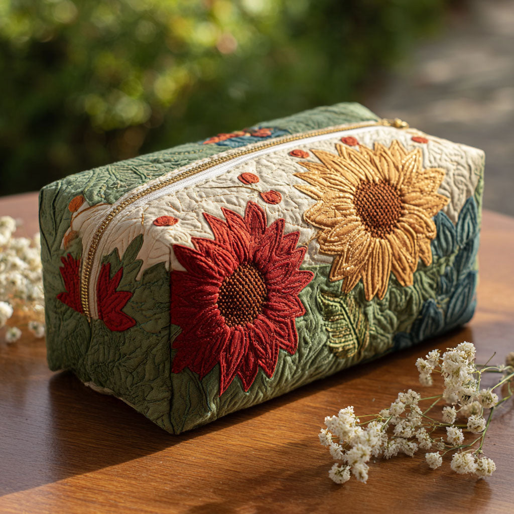 Petal Glow Quilted Makeup Bag 1