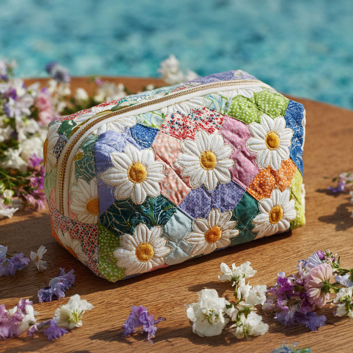 Petal Path Quilted Makeup Bag 1