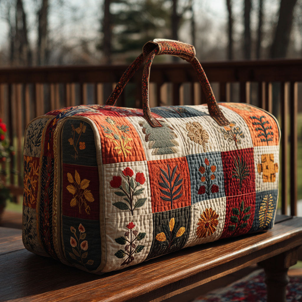 Petal Serenade Quilted Duffle Bag 1
