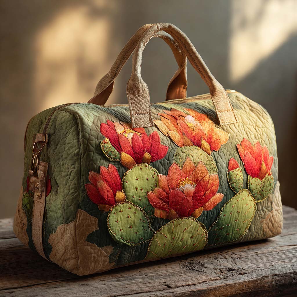 Prickly Bloom Quilted Duffle Bag 1