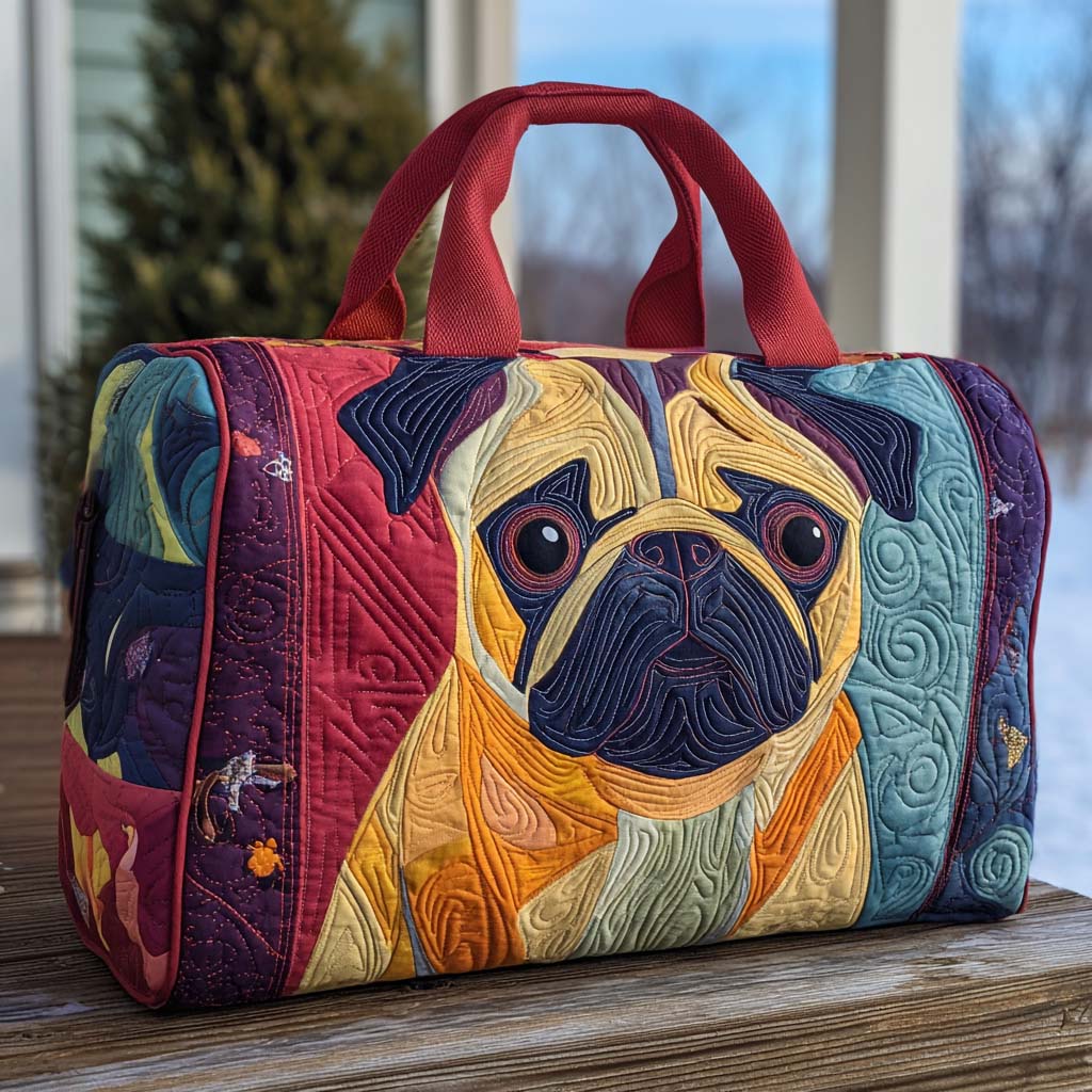 Puglet Charm Quilted Duffle Bag 1