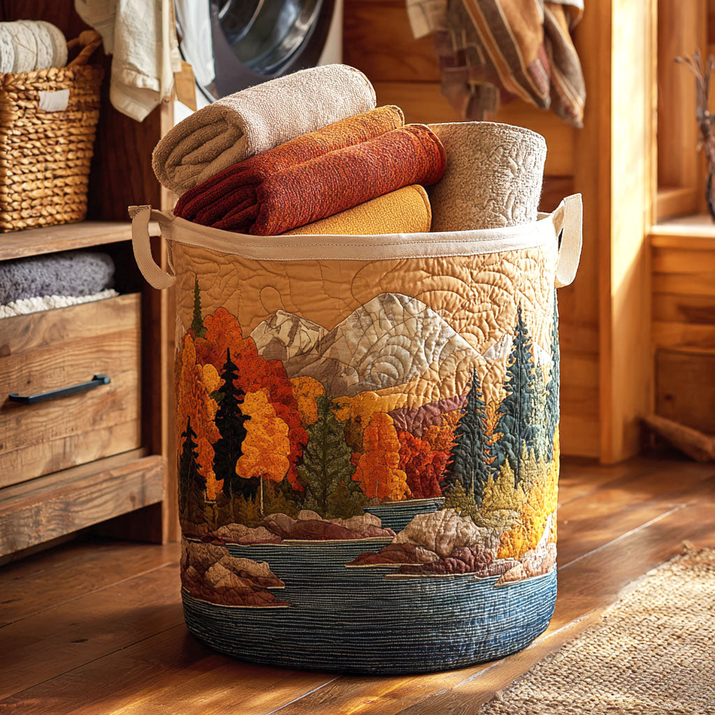 Autumn River Quilted Laundry Basket 1