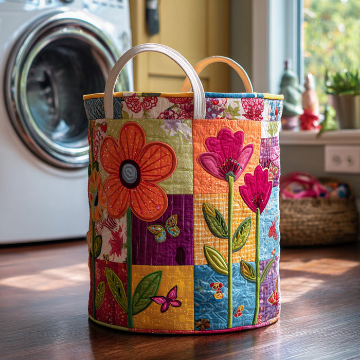 Bohemian Style Quilted Laundry Basket 1