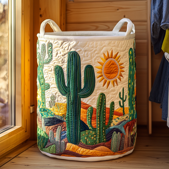 Cactus Horizon II Quilted Laundry Basket 1