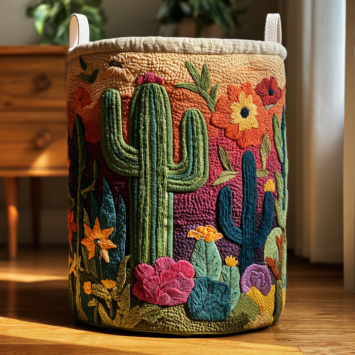 Cactus Horizon Quilted Laundry Basket 1