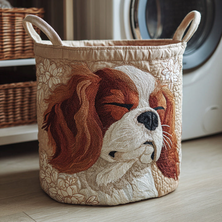 Cavalier King Charles Quilted Laundry Basket 1