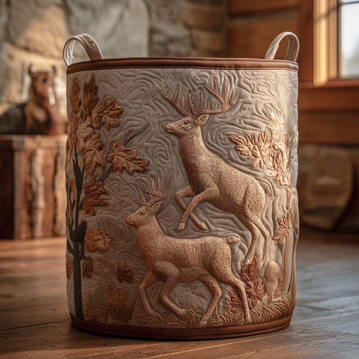 Cedar Peak Quilted Laundry Basket 1