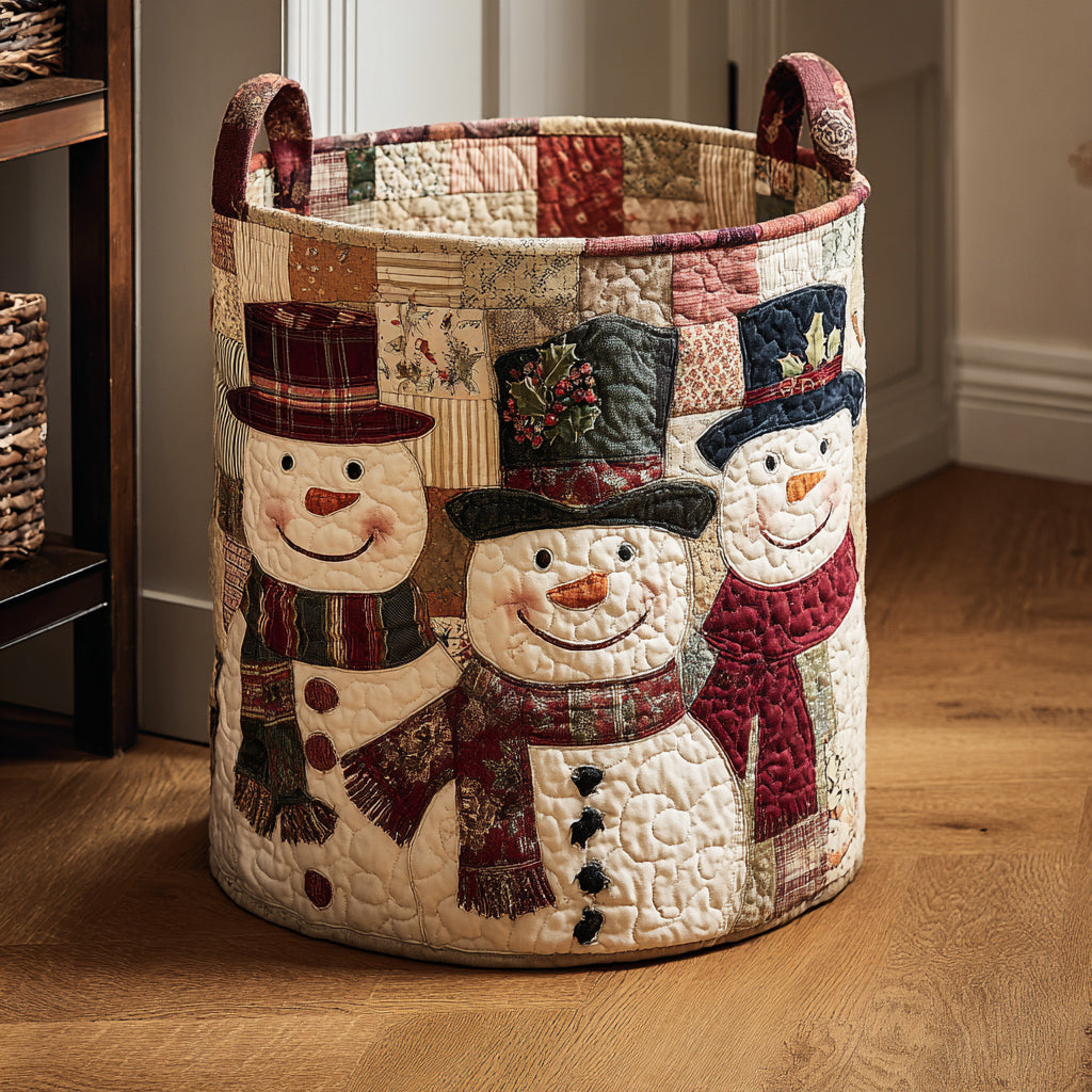 Cheerful Spirit Quilted Laundry Basket 1