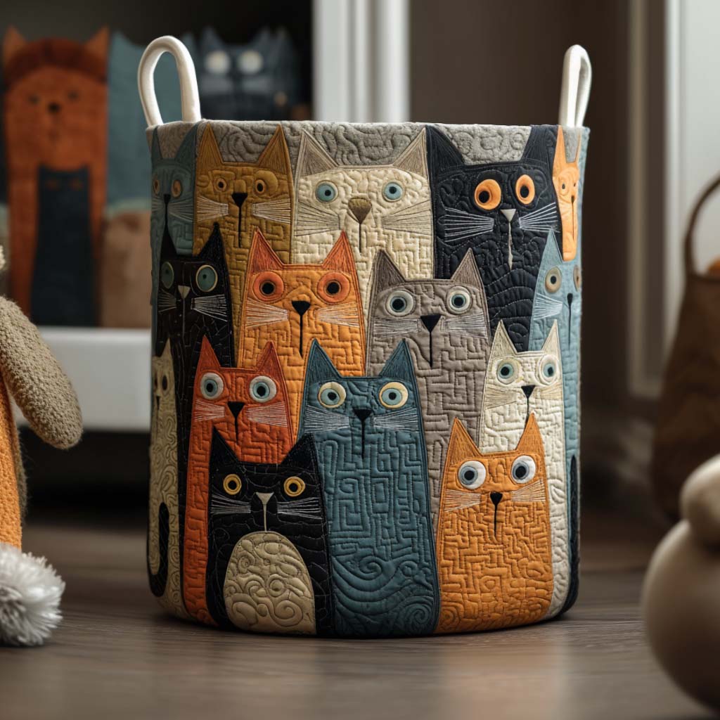 Colorful Spirit Quilted Laundry Basket 1