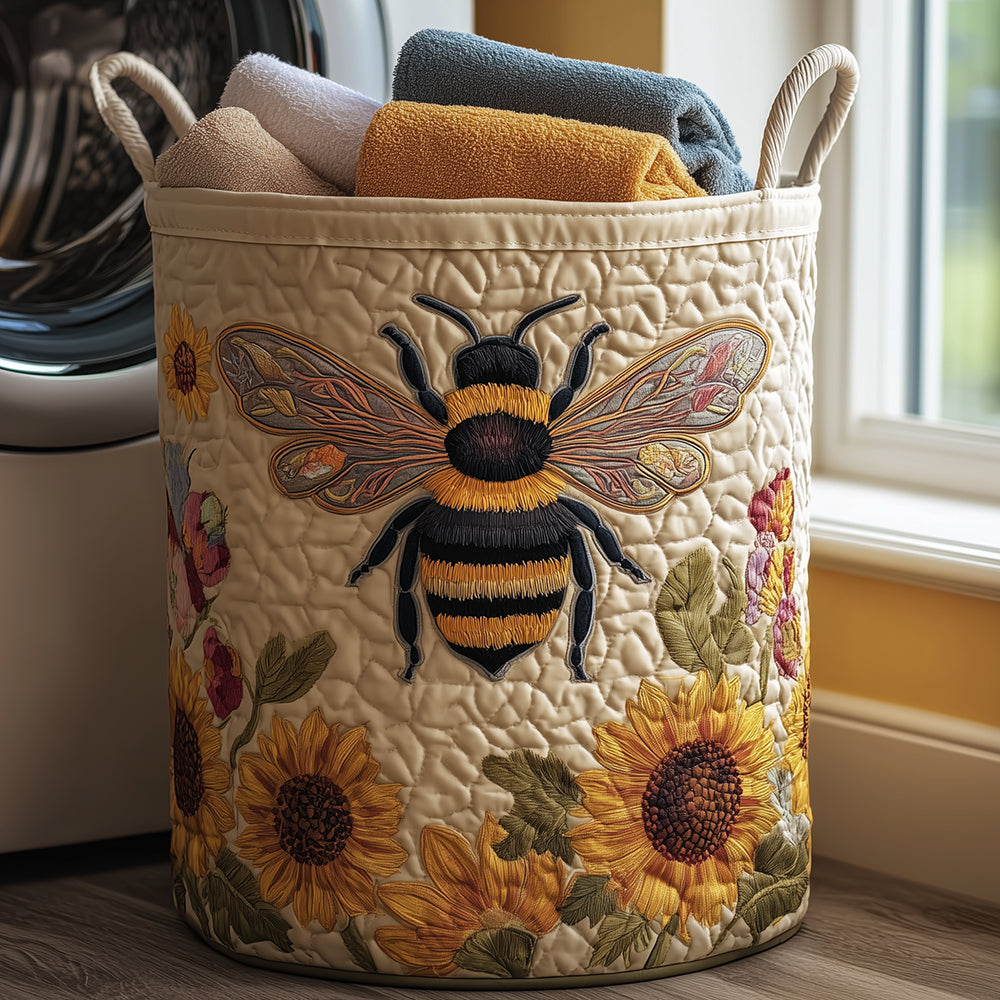 Cozy Bee Quilted Laundry Basket 1