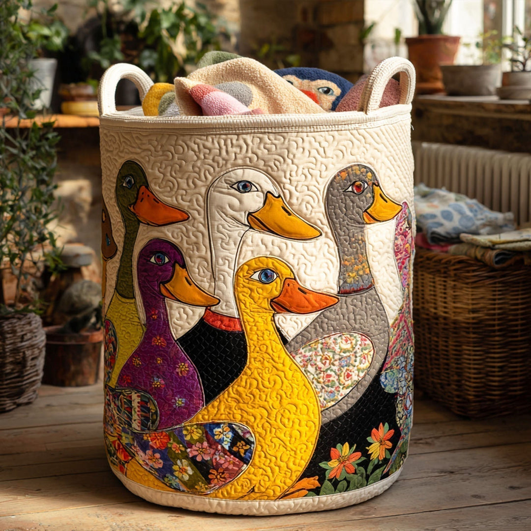 Crazy Duck Quilted Laundry Basket 1