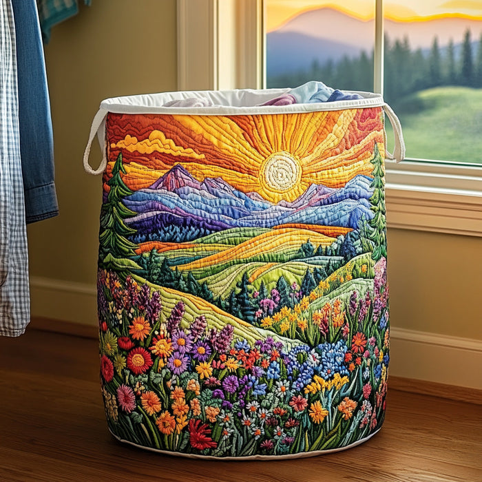 Dawn's Path Quilted Laundry Basket 1