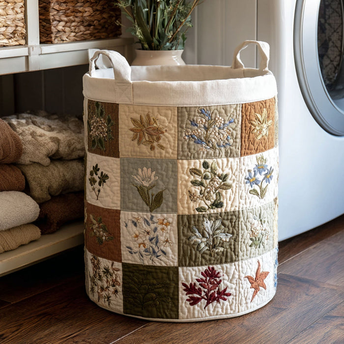 Floral Altar Quilted Laundry Basket 1
