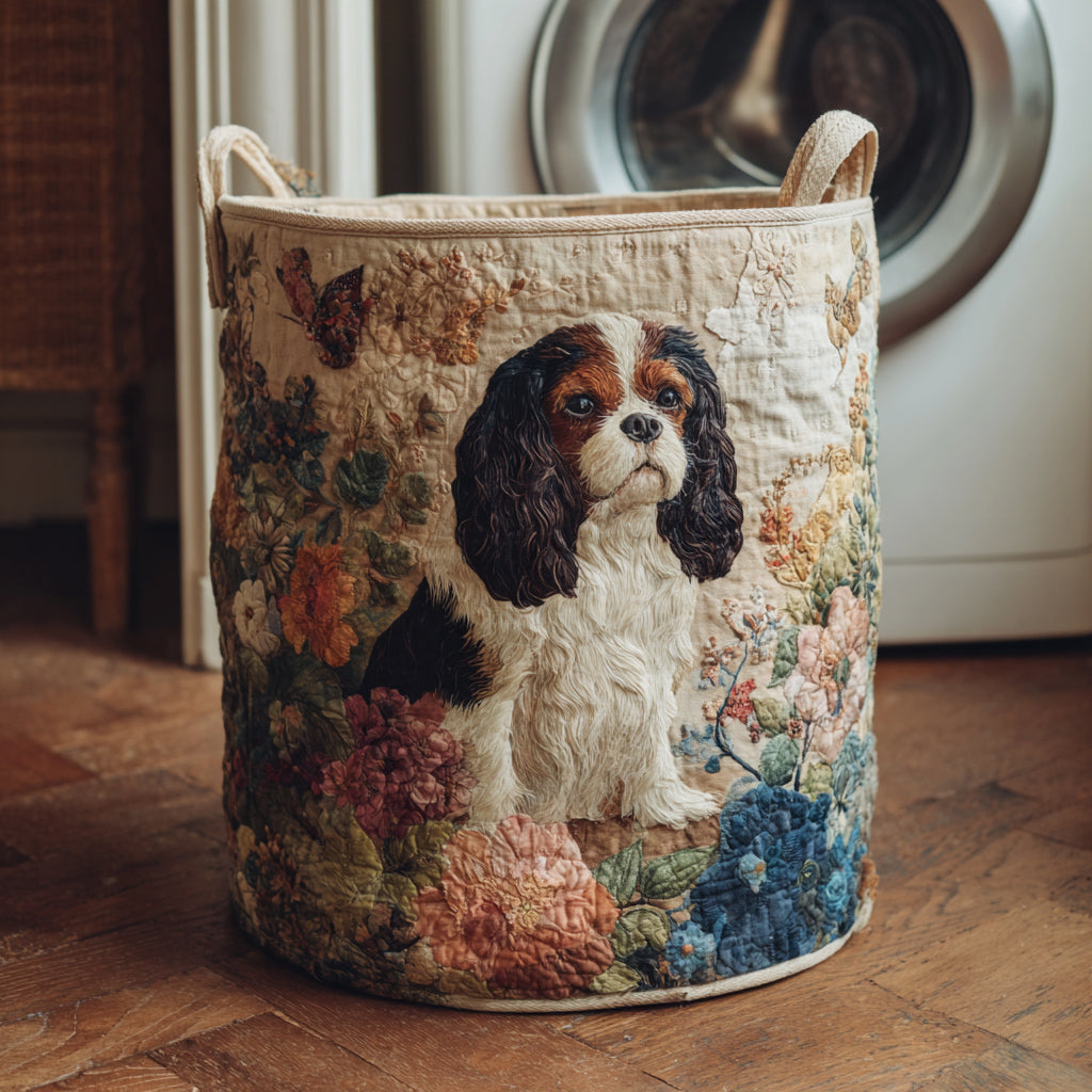 Floral Rider Quilted Laundry Basket 1
