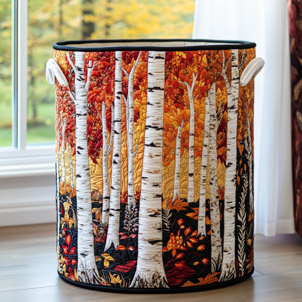 Forest Quilted Laundry Basket 5