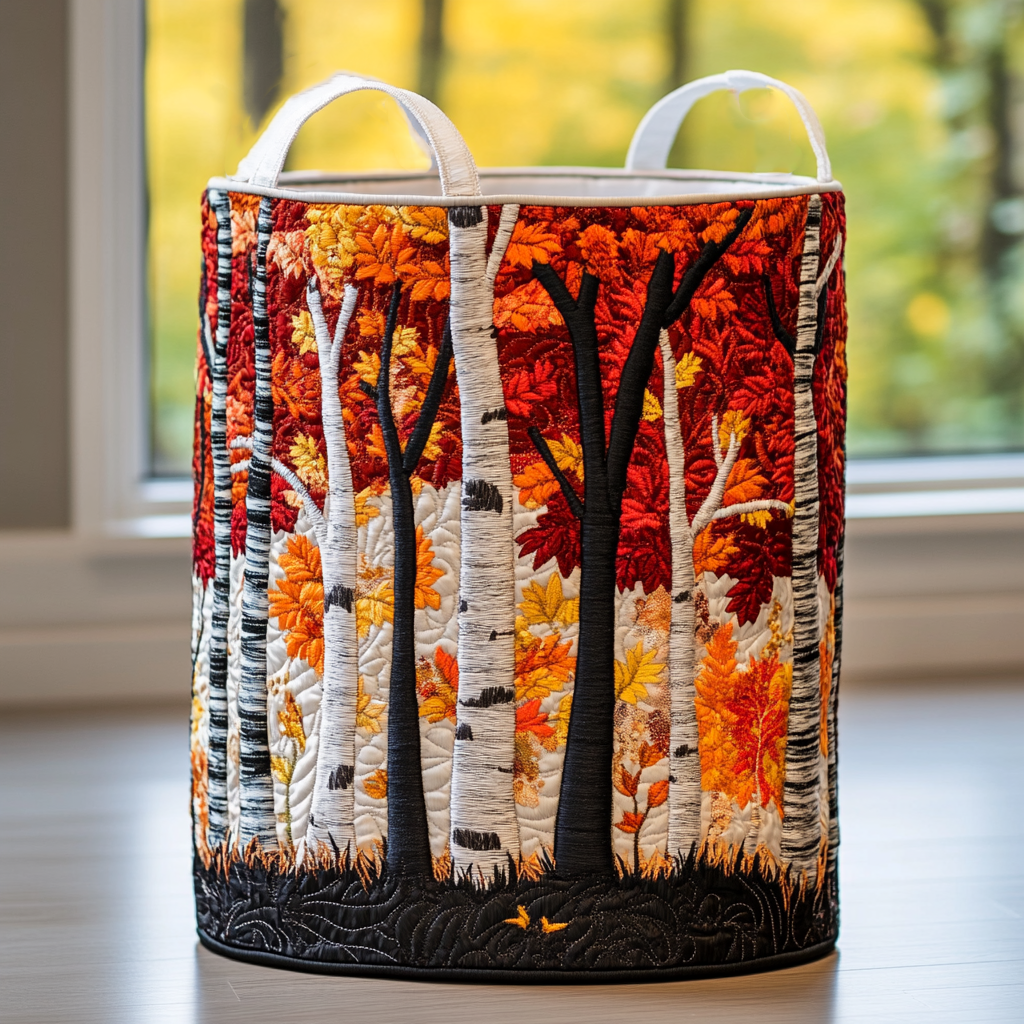 Forest Quilted Laundry Basket 8