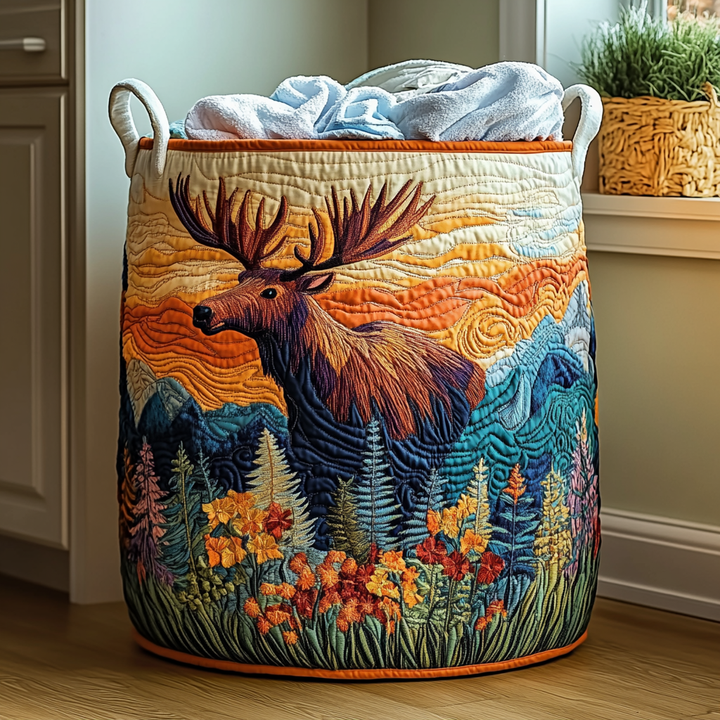 Forest Quilted Laundry Basket 9