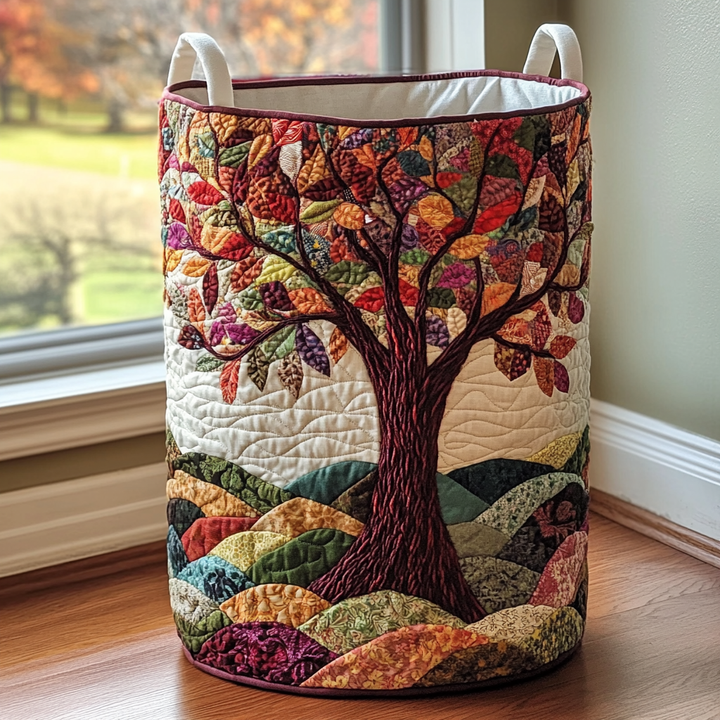 Forest Spirit II Quilted Laundry Basket 1