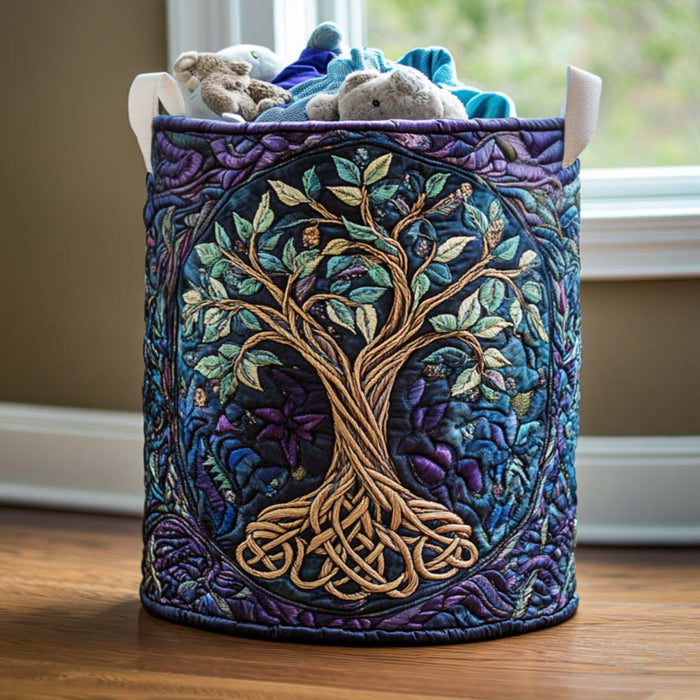 Forest Spirit Quilted Laundry Basket 1