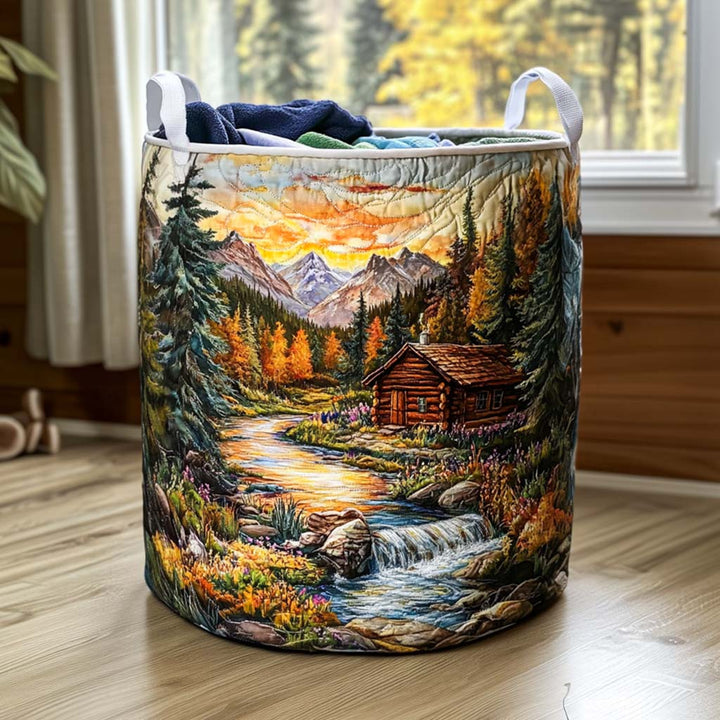 Forest Stroll Quilted Laundry Basket 1