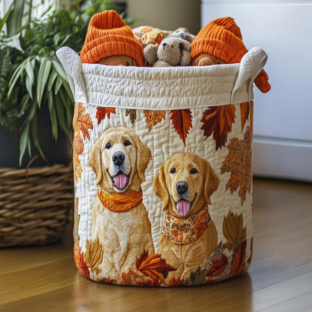 Golden Days Quilted Laundry Basket 1