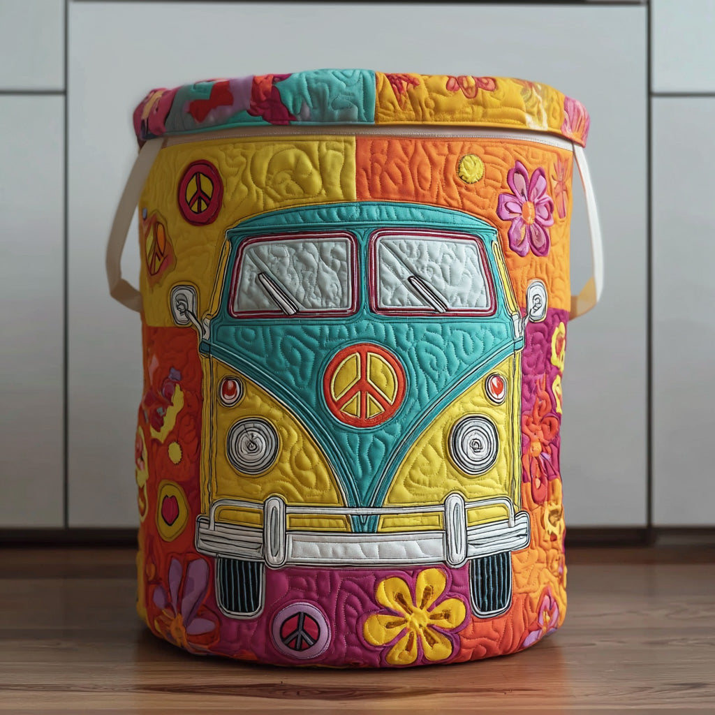 Hippie Style Quilted Laundry Basket 1