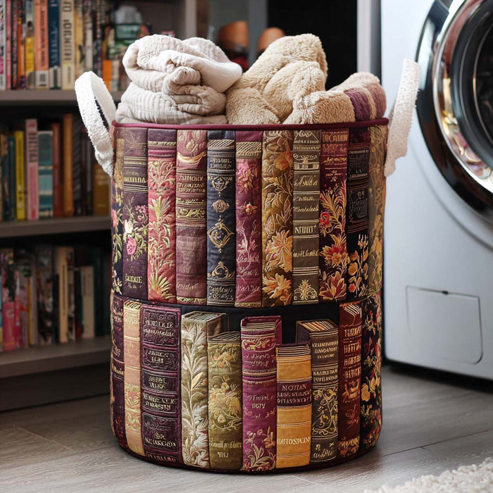Literary Spirit Quilted Laundry Basket 1