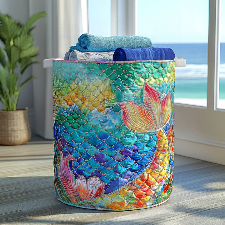 Marine Sparkle Quilted Laundry Basket 1