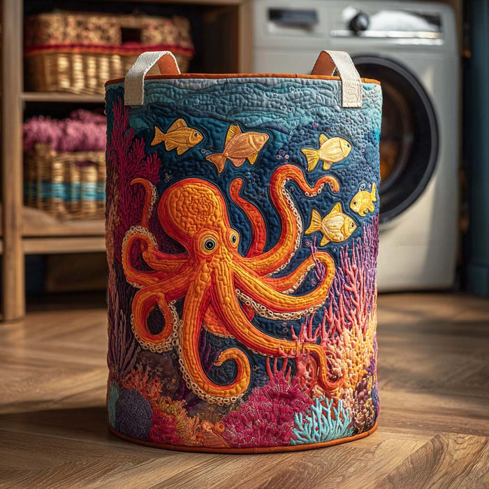 Mystical Octopus Quilted Laundry Basket 1
