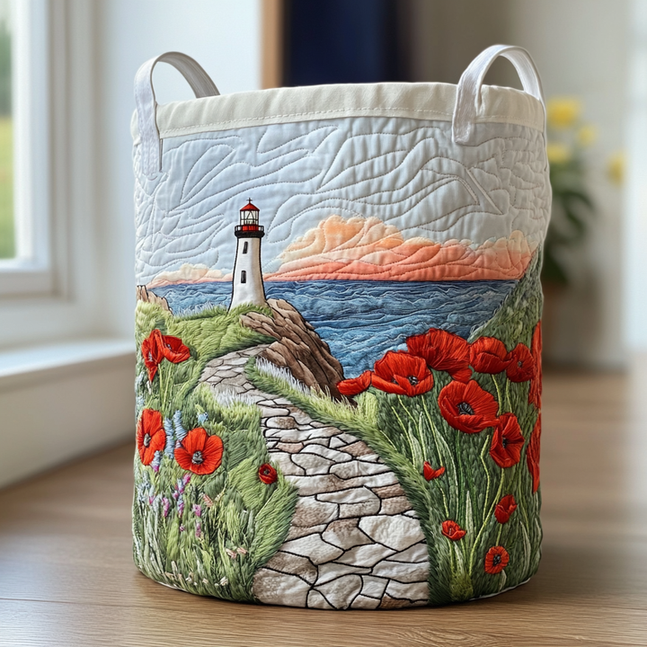 Ocean Lighthouse Quilted Laundry Basket 1