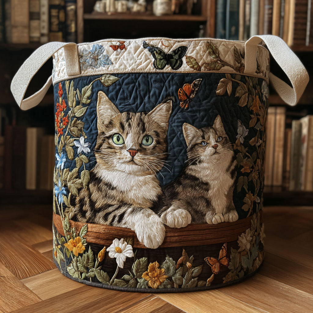 Paws in the Garden Quilted Laundry Basket 1