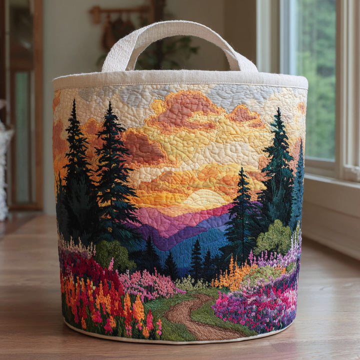 Pines at Sunset Quilted Laundry Basket 1