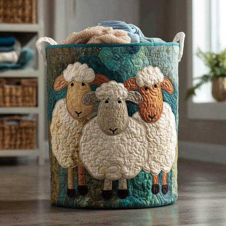 Plush Parade Quilted Laundry Basket 1
