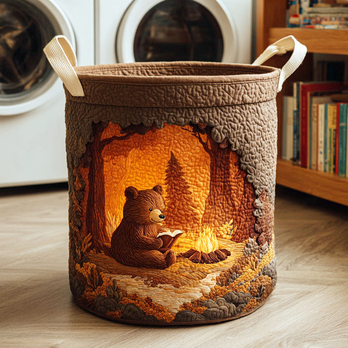 Reading Bear Quilted Laundry Basket 1