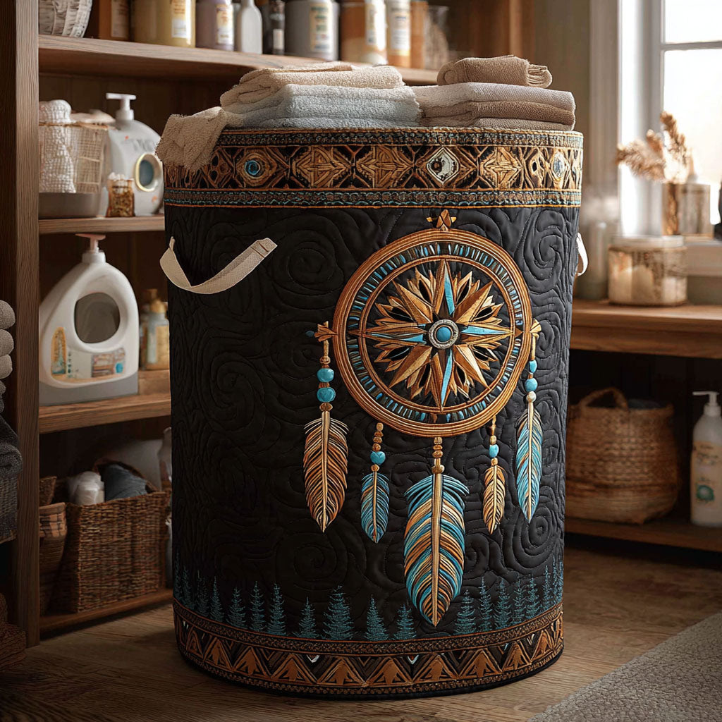 Sacred Dreams Quilted Laundry Basket 1