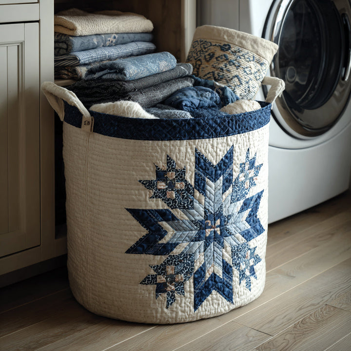 Snowflake Quilted Laundry Basket 1