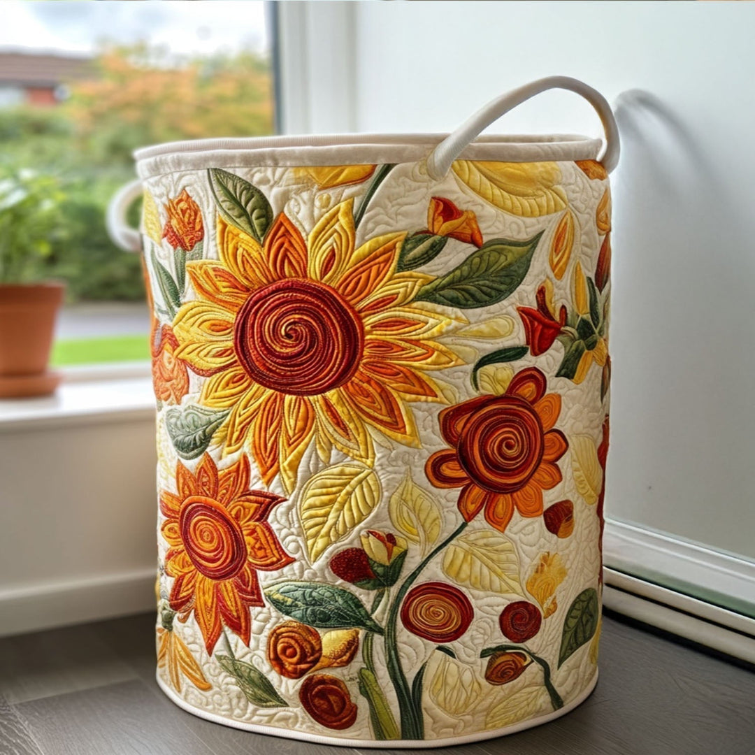 Sun Cushions Quilted Laundry Basket 1