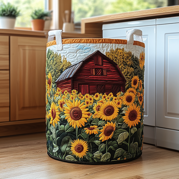 Sunflower Barn Quilted Laundry Basket 1