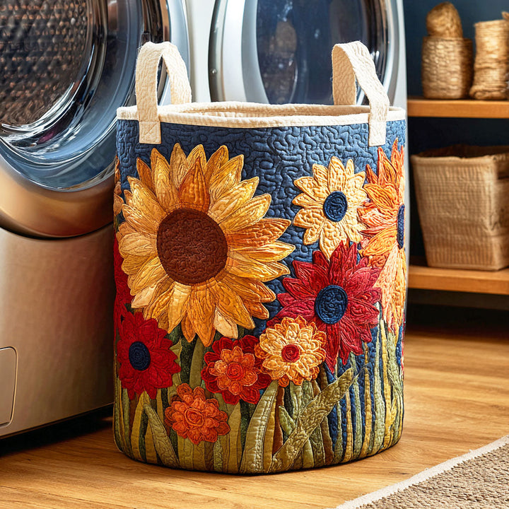 Sunflower II Quilted Laundry Basket 5