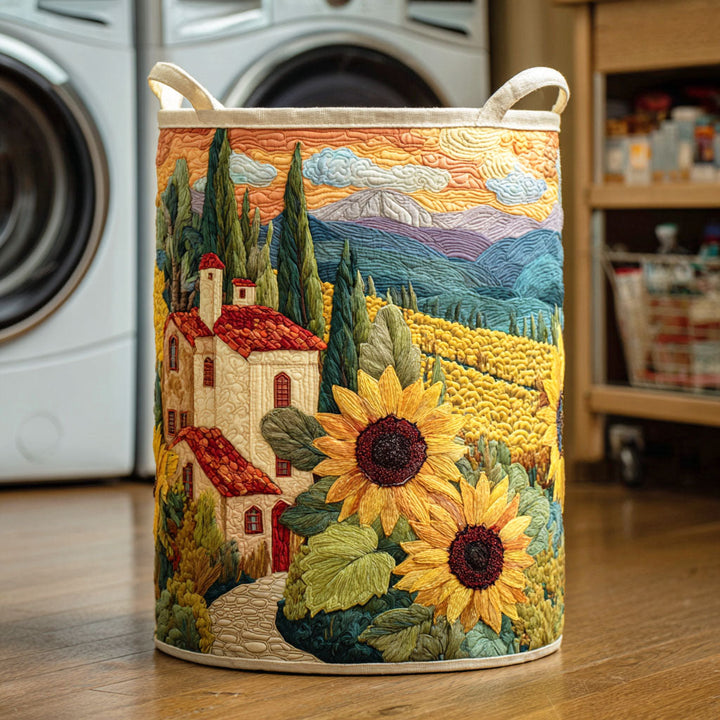 Sunflower II Quilted Laundry Basket 7