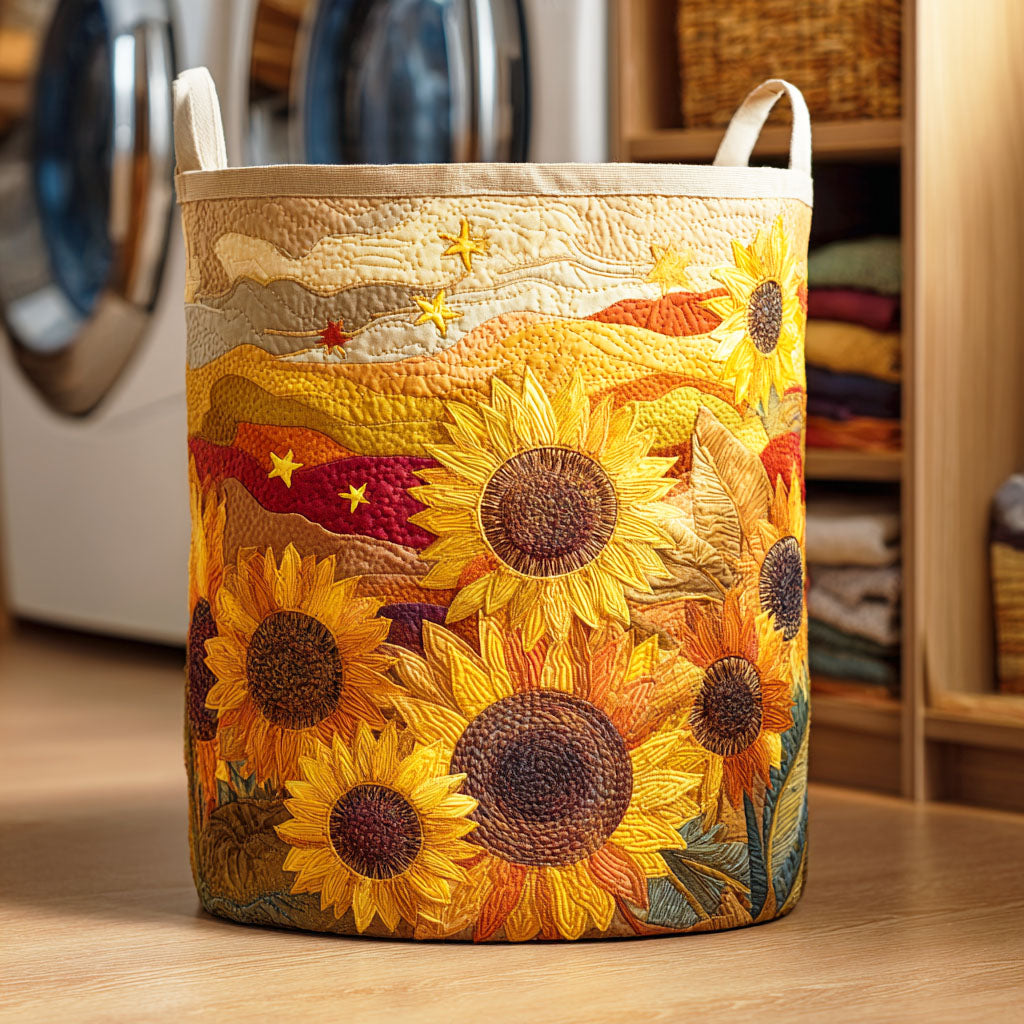 Sunflower II Quilted Laundry Basket 8