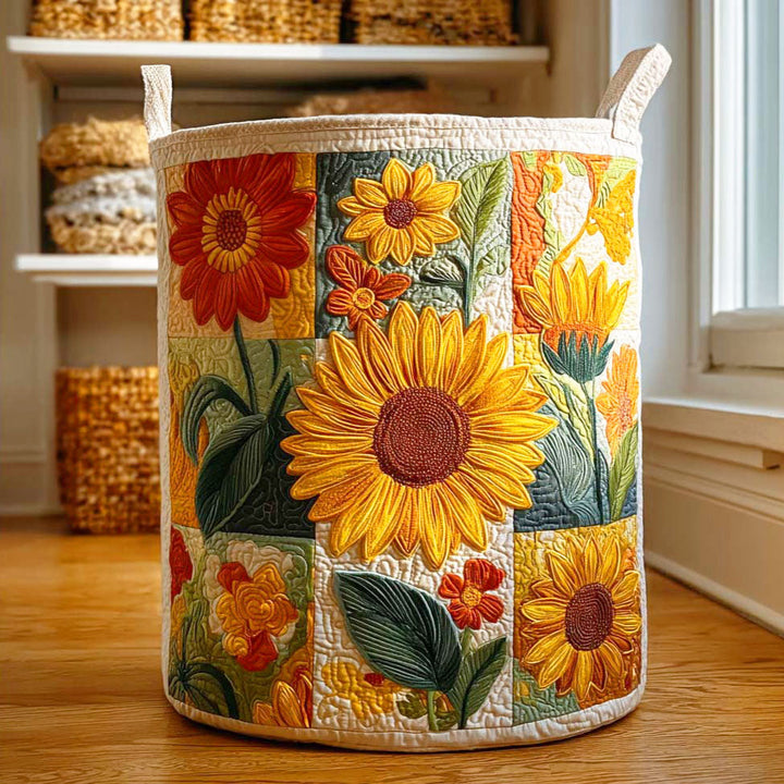 Sunflower II Quilted Laundry Basket 9